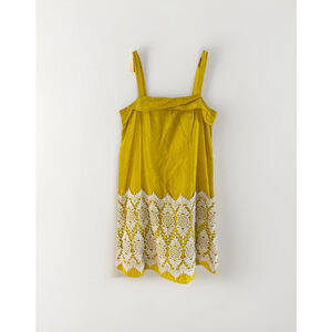 Anthropologie Floreat Yellow and White Lace Cloud Dress Sleeveless Size 4
